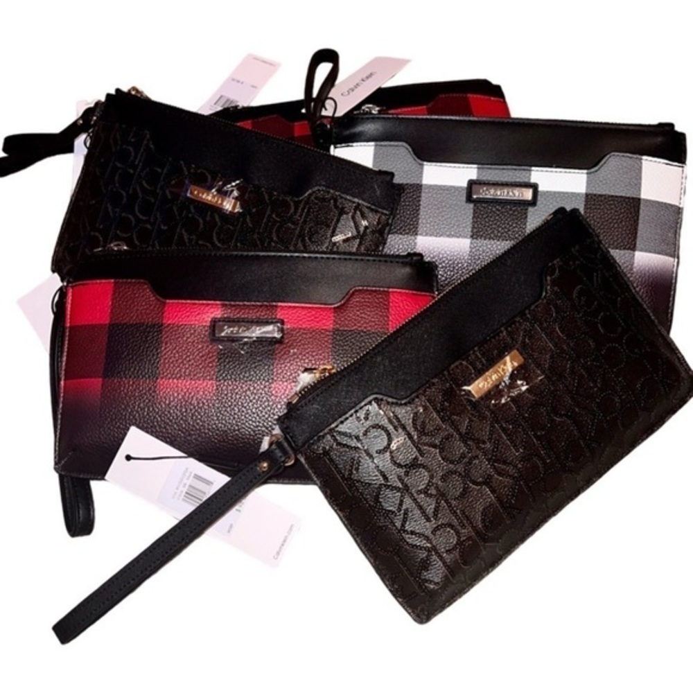 NWT🥀 $98 | RED & BLACK Calvin Klein Clutch Wallets